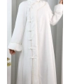 Papatya Dantelli Abaya Elbise 7097 Ekru
