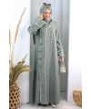 Papatya Dantelli Abaya Elbise 7097 Haki