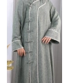 Papatya Dantelli Abaya Elbise 7097 Haki