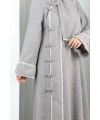 Papatya Dantelli Abaya Elbise 7097 Kahverengi