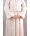 Papatya Dantelli Abaya Elbise 7097 Taş