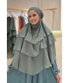 Peçeli 3 Katlı Şifon Sufle Şal 6012 Mint
