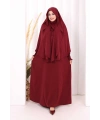 Peçeli Cilbab Model Elbise 6063 Bordo