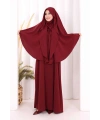Peçeli Cilbab Model Elbise 6063 Bordo