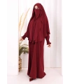 Peçeli Cilbab Model Elbise 6063 Bordo