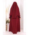 Peçeli Cilbab Model Elbise 6063 Bordo