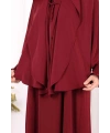 Peçeli Cilbab Model Elbise 6063 Bordo