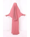 Peçeli Cilbab Model Elbise 6063 Gül Kurusu