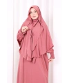 Peçeli Cilbab Model Elbise 6063 Gül Kurusu
