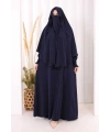 Peçeli Cilbab Model Elbise 6063 Lacivert
