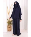 Peçeli Cilbab Model Elbise 6063 Lacivert