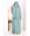 Peçeli Cilbab Model Elbise 6063 Mint