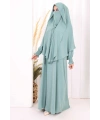 Peçeli Cilbab Model Elbise 6063 Mint