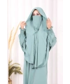 Peçeli Cilbab Model Elbise 6063 Mint