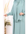 Peçeli Cilbab Model Elbise 6063 Mint