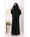 Peçeli Cilbab Model Elbise 6063 Siyah