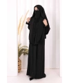 Peçeli Cilbab Model Elbise 6063 Siyah