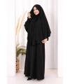 Peçeli Cilbab Model Elbise 6063 Siyah