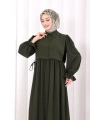 Pelerinli Elbise 6082 Haki