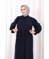 Pelerinli Elbise 6082 Lacivert