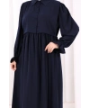 Pelerinli Elbise 6082 Lacivert