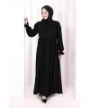 Pelerinli Elbise 6082 Siyah