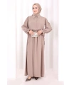 Pelerinli Elbise 6082 Vizon