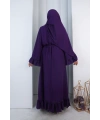 Şallı Fırfırlı Elbise 6085 Mor