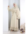Şallı Fırfırlı Elbise 6085 Taş