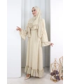 Şallı Fırfırlı Elbise 6085 Taş