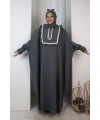 Şallı Fırfırlı Elbise 6088 Antrasit