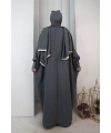 Şallı Fırfırlı Elbise 6088 Antrasit