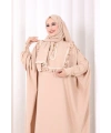Şallı Fırfırlı Elbise 6088 Taş
