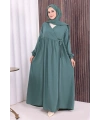 Şallı Kruvaze Namaz Elbisesi  6027 Mint
