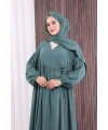 Şallı Kruvaze Namaz Elbisesi  6027 Mint