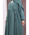 Şallı Kruvaze Namaz Elbisesi  6027 Mint