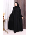 Şallı Kruvaze Namaz Elbisesi  6027 Siyah