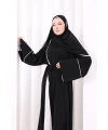 Şerit Düğme Detaylı Elbise 6098 Ekru