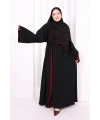 Şerit Düğme Detaylı Elbise 6098 Mürdüm