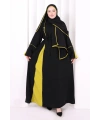 Şerit Düğme Detaylı Elbise 6098 Yağ Yeşili