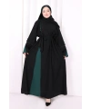 Şerit Düğme Detaylı Elbise 6098 Zümrüt