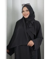 Süs Dikişli Şallı Elbise 7015 Füme