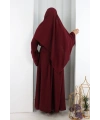 Taş Detaylı Şallı Abaya 7096 Bordo
