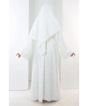 Taş Detaylı Şallı Abaya 7096 Ekru