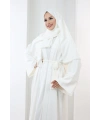 Taş Detaylı Şallı Abaya 7096 Ekru
