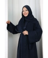 Taş Detaylı Şallı Abaya 7096 Lacivert