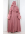 Taş Detaylı Şallı Abaya 7096 Pudra