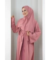 Taş Detaylı Şallı Abaya 7096 Pudra