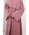 Taş Detaylı Şallı Abaya 7096 Pudra