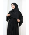 Taş Detaylı Şallı Abaya 7096 Siyah